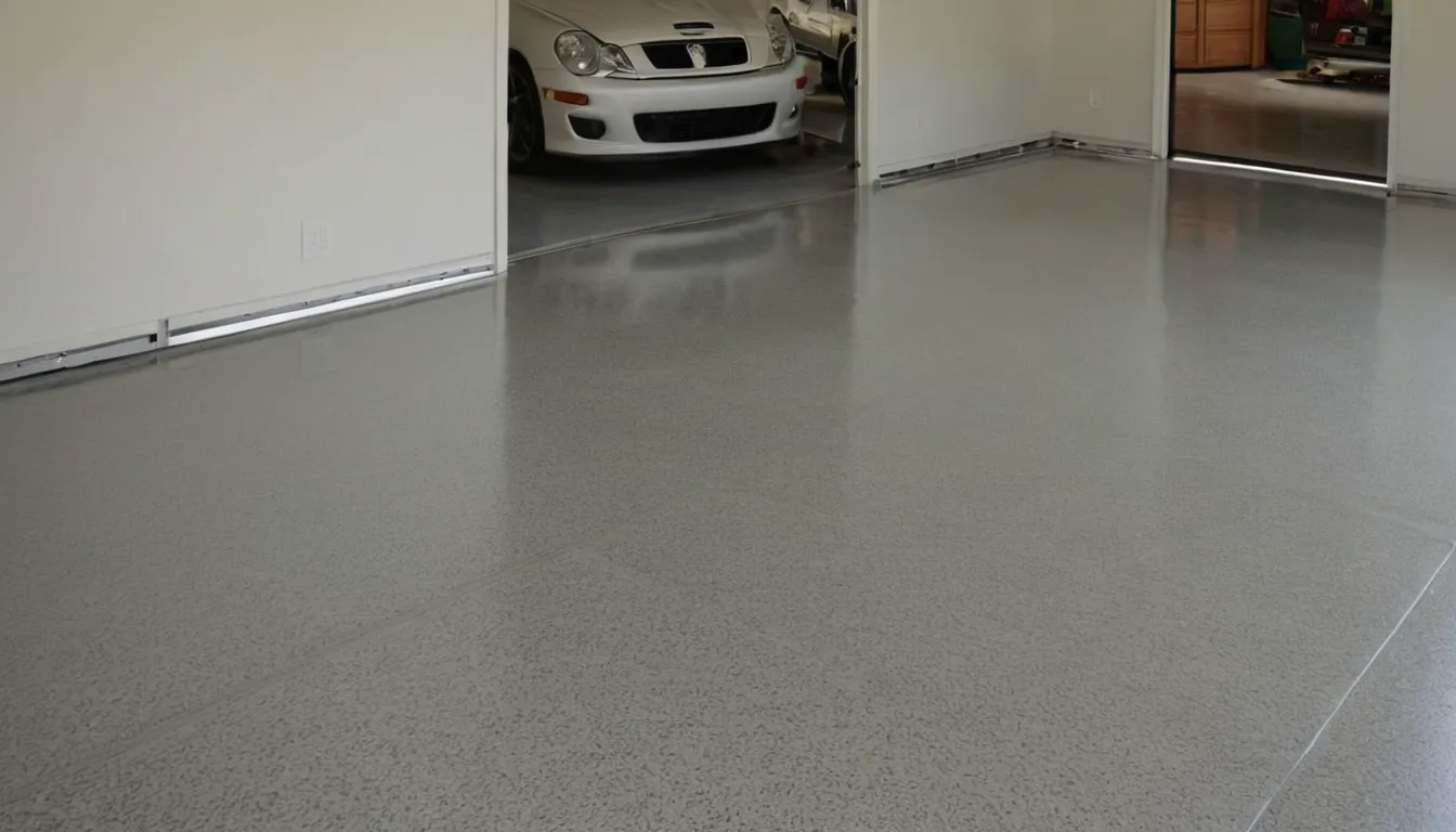 A newly coated epoxy garage floor in a Loomis home